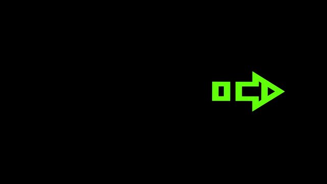 Green colour Send/Export Icon black background. 
