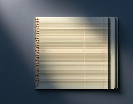 realistic lined note paper blank gridded notebook papers for homework and exercises pads paper from a workbook with shadow image