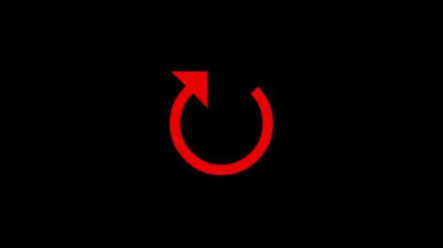Red colour recycling,refresh and loading bar icon.