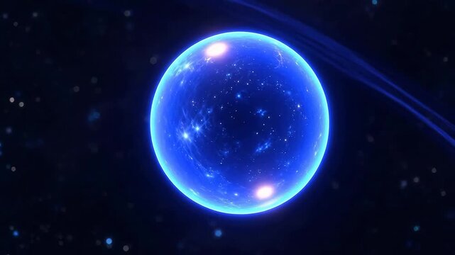 Hypnotic Sleep Cycle Visualization: Blue Violet Light Orbs
