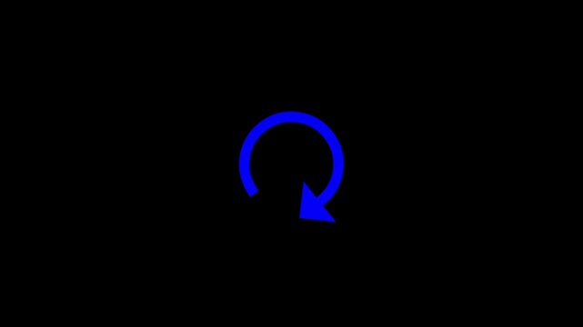 Blue colour loading bar icon on black background animation video.