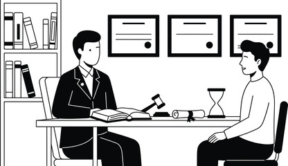Lawyer consultation contract signing legal office vector © Shahidullah