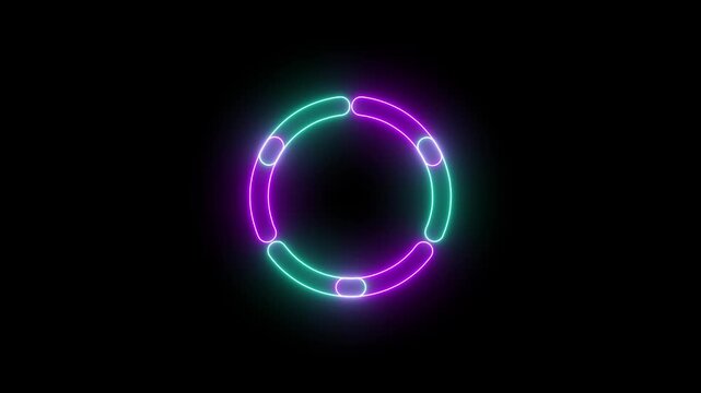 Animated spinning waiting icon on white background. Loading circle animation.black background.