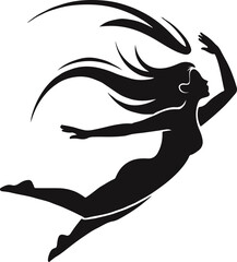 Fototapeta premium Graceful Female Figure In Motion Expressing Freedom Energy And Creative Flow