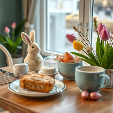 easter still life with easter bunny