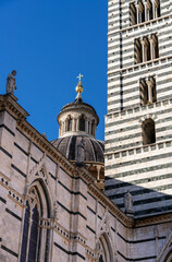 Naklejka premium Duomo di Siena, Romanisch Gotischer Dom mit Mosaiken, Piazza del Duomo, Siena, Toskana, Italien