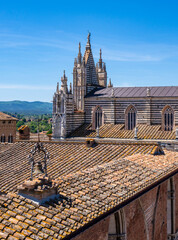 Naklejka premium Facciatone, Ausblick auf den Duomo di Siena, Toskana, Italien