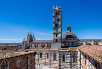 Naklejka premium Facciatone, Ausblick auf den Duomo di Siena, Toskana, Italien