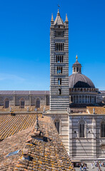 Naklejka premium Facciatone, Ausblick auf den Duomo di Siena, Toskana, Italien