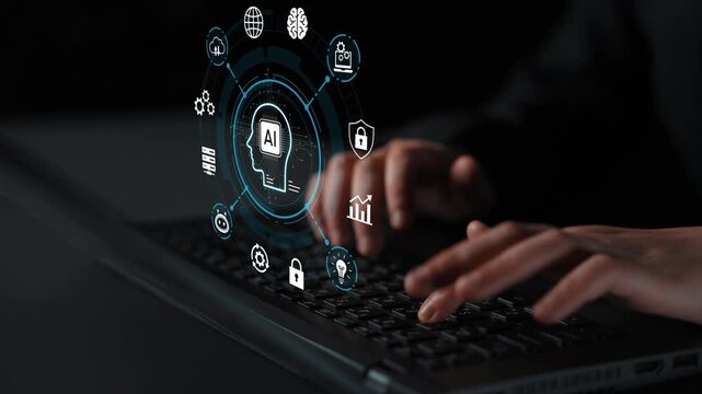 Innovative Digital Interface for Artificial Intelligence with User Interacting on Laptop Keyboard in Modern Workspace. Entropy.