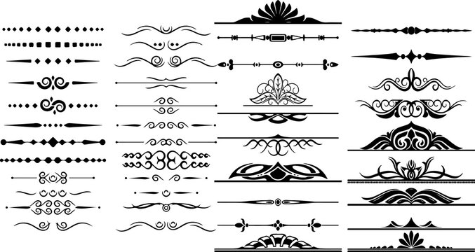 Vintage ornamental page borders and text dividers collection