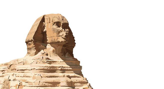 Majestic sculpture of the great sphinx of giza showing the legendary limestone statue with a lion body and human head in warm sand tones.