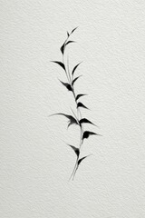 Fototapeta premium Minimalist black ink bamboo illustration.