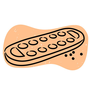 Traditional mancala board game vector illustration, East African strategy game icon, bao board game