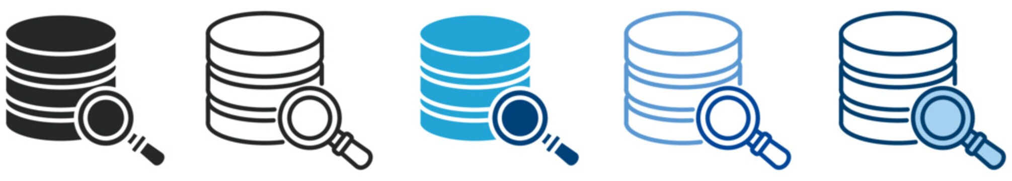 Data icon set multi style icon set collection vector illustration