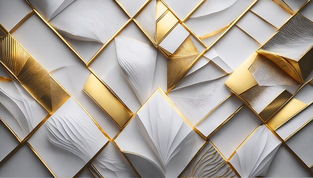 luxury white background with gold accents abstract textured background with geometric patterns in gray and gold tones