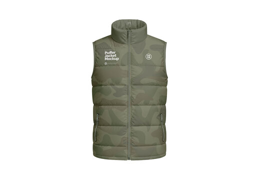 Puffer Jacket Mockup Realistic Design for Brand Presentation and Marketing
