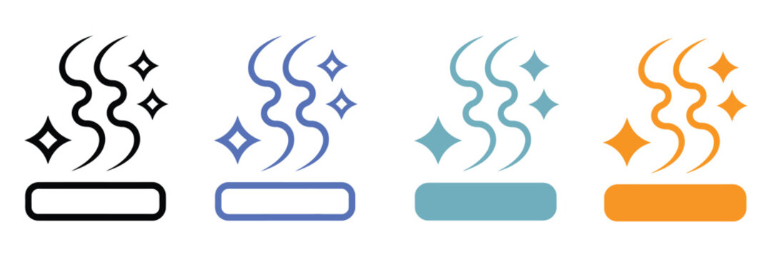 Aroma icon scent and fragrance wellness aromatherapy spa essential oil diffuser relaxation natural aroma symbol set illustration design