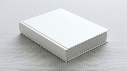 Fototapeta premium Blank white book cover mockup on a grid background