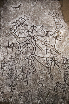 Rock art of Khakassia. Petroglyphs. Estampage. Russia