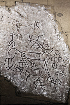 Rock art of Khakassia. Petroglyphs. Estampage. Russia