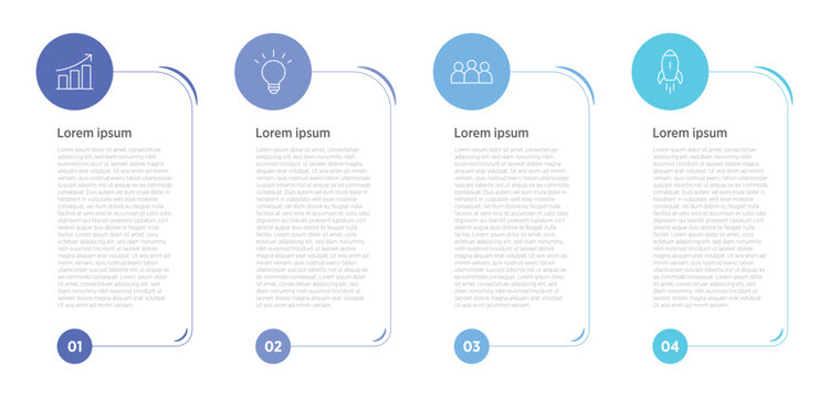 A collection of four visually engaging creative design infographics that simplify complex information using vibrant colors, clear icons.