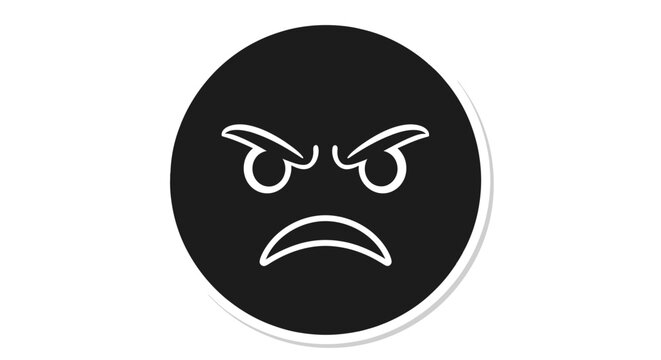 Angry Emoji Face Icon - Frustrated Emotion Symbol