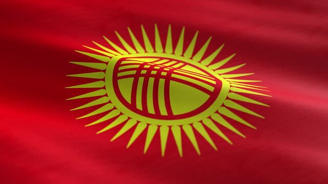 Kyrgyzstan - waving flag loop