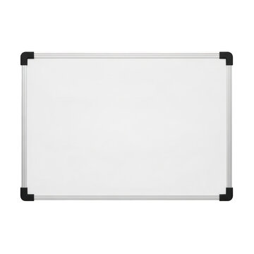 Minimalist whiteboard with four corner dots for presentation isolated on transparent background