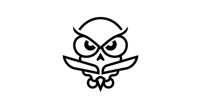 Owl skull illustration design simple vector graphic for various applications