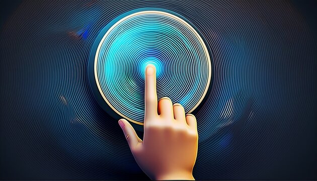 ui button press interaction with finger touch ripple effect clean design