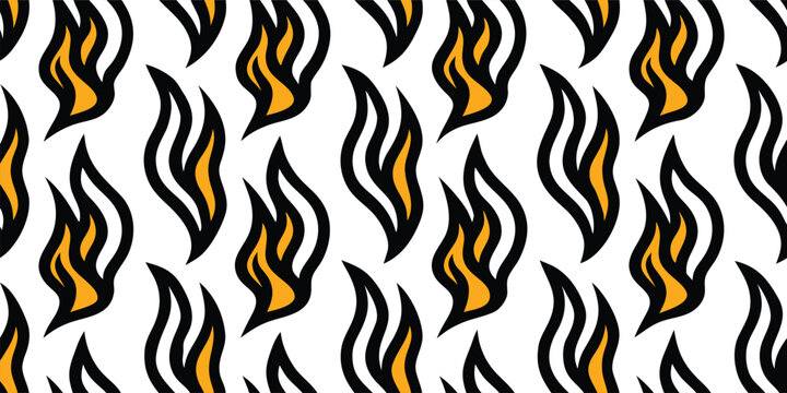 A seamless repeating pattern fills the entire frame, featuring a stylized representation of flames. The flames are abstract and elongated, resembling streaks or brushstrokes, arranged diagonally acros