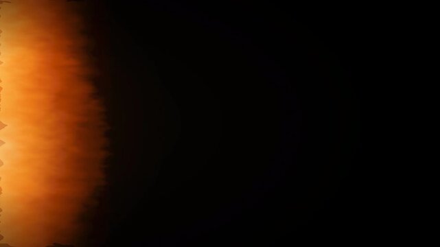 Glowing orange flare localized to the frame's edge, creeping organically over a dark background for subtle transitions.