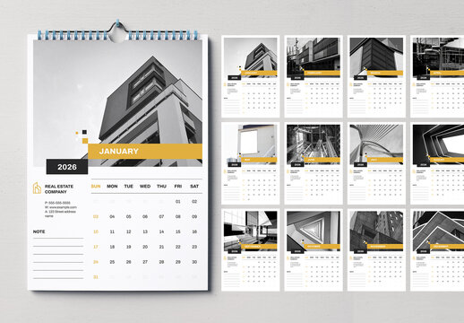 Wall Calendar Template 2027