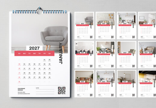 Wall Calendar Template 2027