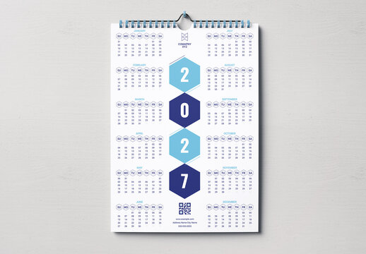 Wall Calendar Template 2027
