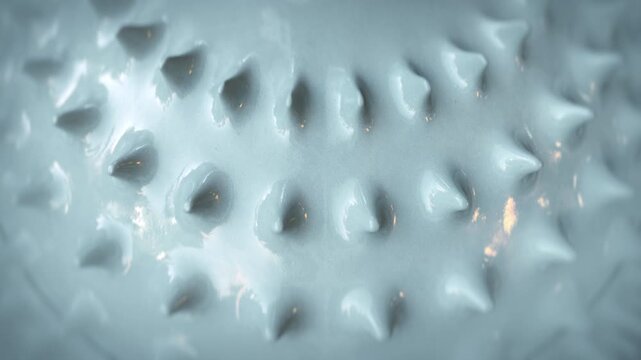 Rotating glazed ceramic sculpture showcasing subtle surface imperfections and rich glossy reflections. Inspired by artisanal ceramics and timeless luxury design. 3D Render Seamless Loop Animation