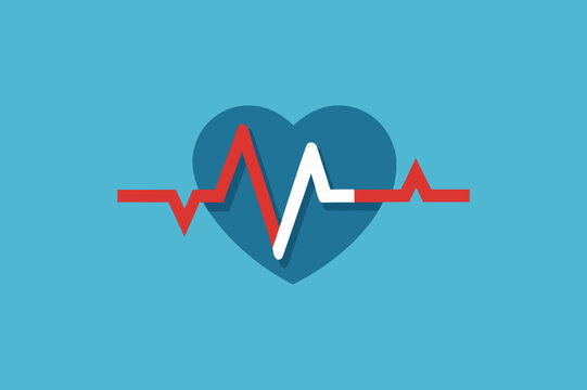 Heartbeat / heart beat pulse flat icon for medical apps and websites .vector
