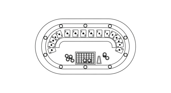 Casino poker table layout design.
