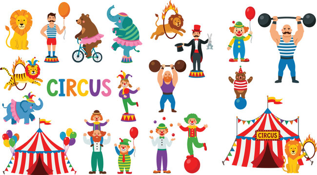 Vintage Circus Character & Element Mega Set &mdash; Performers, Animals, Clowns & Big Top Collection