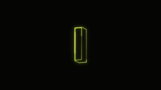  Alphabet l Neon Text Seamless Loop 4K with Black Background Animated Promotional Typography for Video Editing