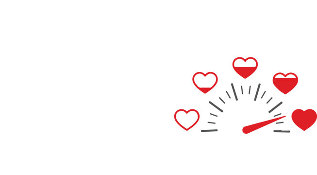 Heart speed meter with hearts.