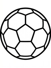 Naklejka premium Simple Uncolored Classic Soccer Ball Coloring Page