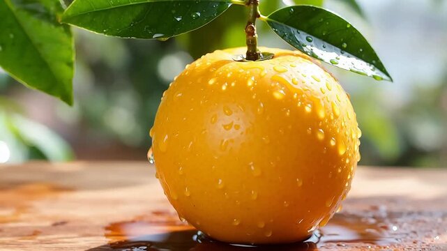 Golden Honey Pear Bathed in Warm Sunlight