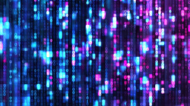 Abstract digital background with glowing blue and pink lights