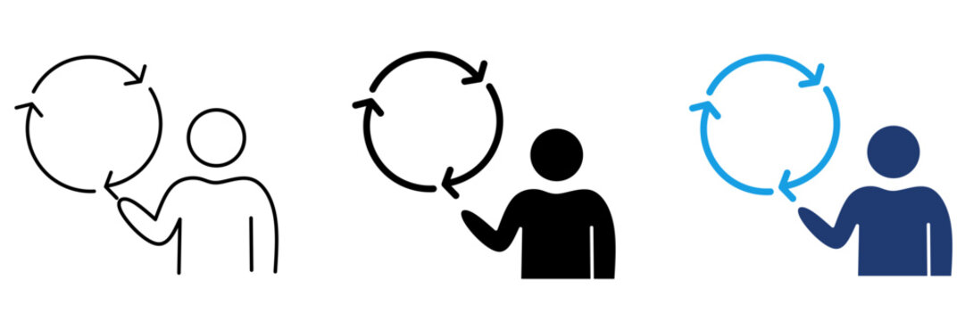 Environmental Sustainability and Circular Economy Icon. User Profile presenting Recycle Symbol for Ecology Protection, Green Energy, and Zero Waste.