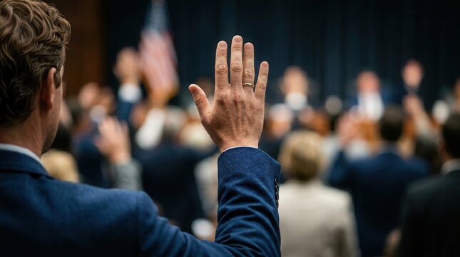 A sea of hands raised in unison representing solidarity and shared aspirations.
