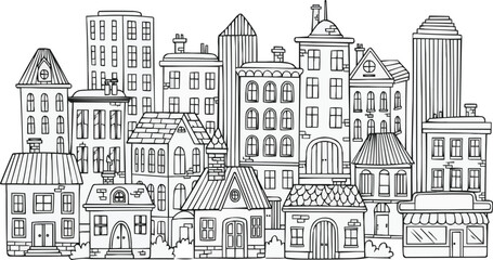 Sketch of a European city with a castle and old buildings © ANASAL