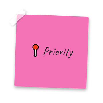 Priority sticky note with yellow exclamation mark Sticky Note Reminder