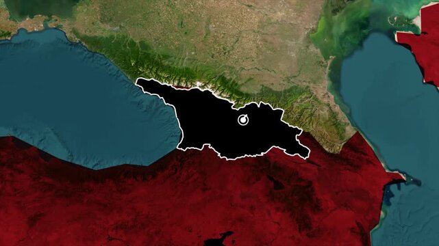 Georgia Country Map Highlight Animation on Caucasus Region Background.
Georgia Political Map Location Reveal Motion Graphic.
Highlighted Georgia Territory on Regional Geographic Map.